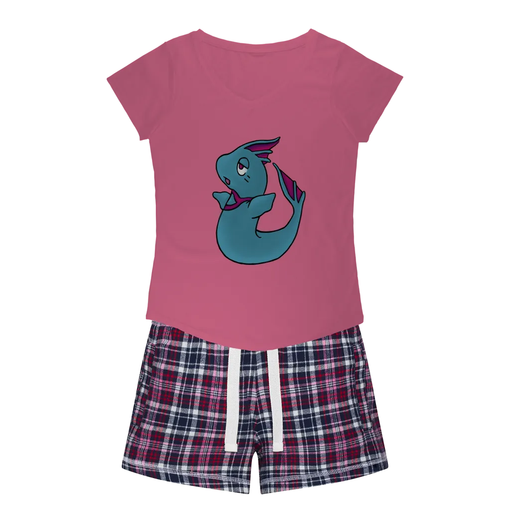 Plumyu Women's Sleepy Tee and Flannel Short
