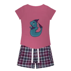 Plumyu Women's Sleepy Tee and Flannel Short