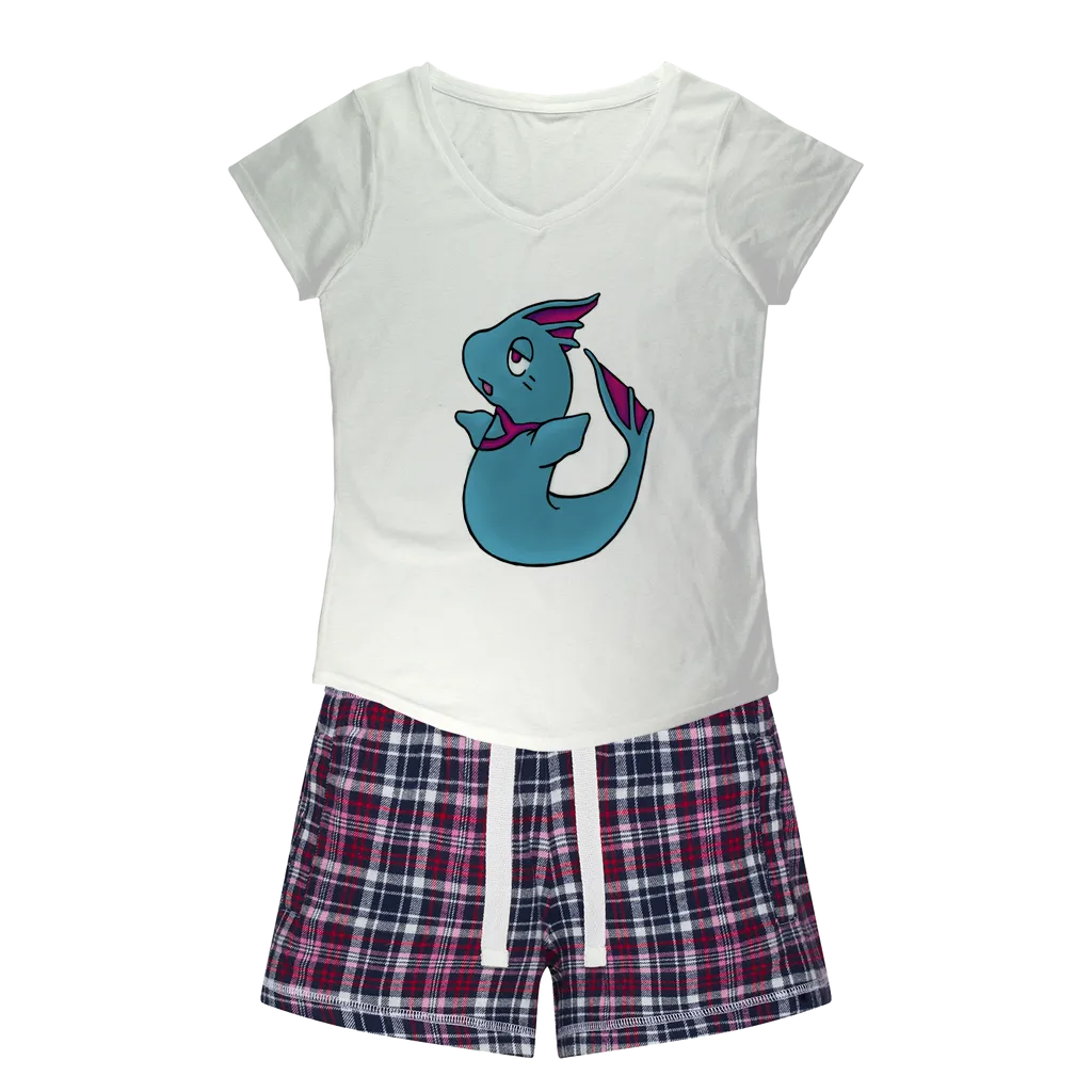 Plumyu Women's Sleepy Tee and Flannel Short