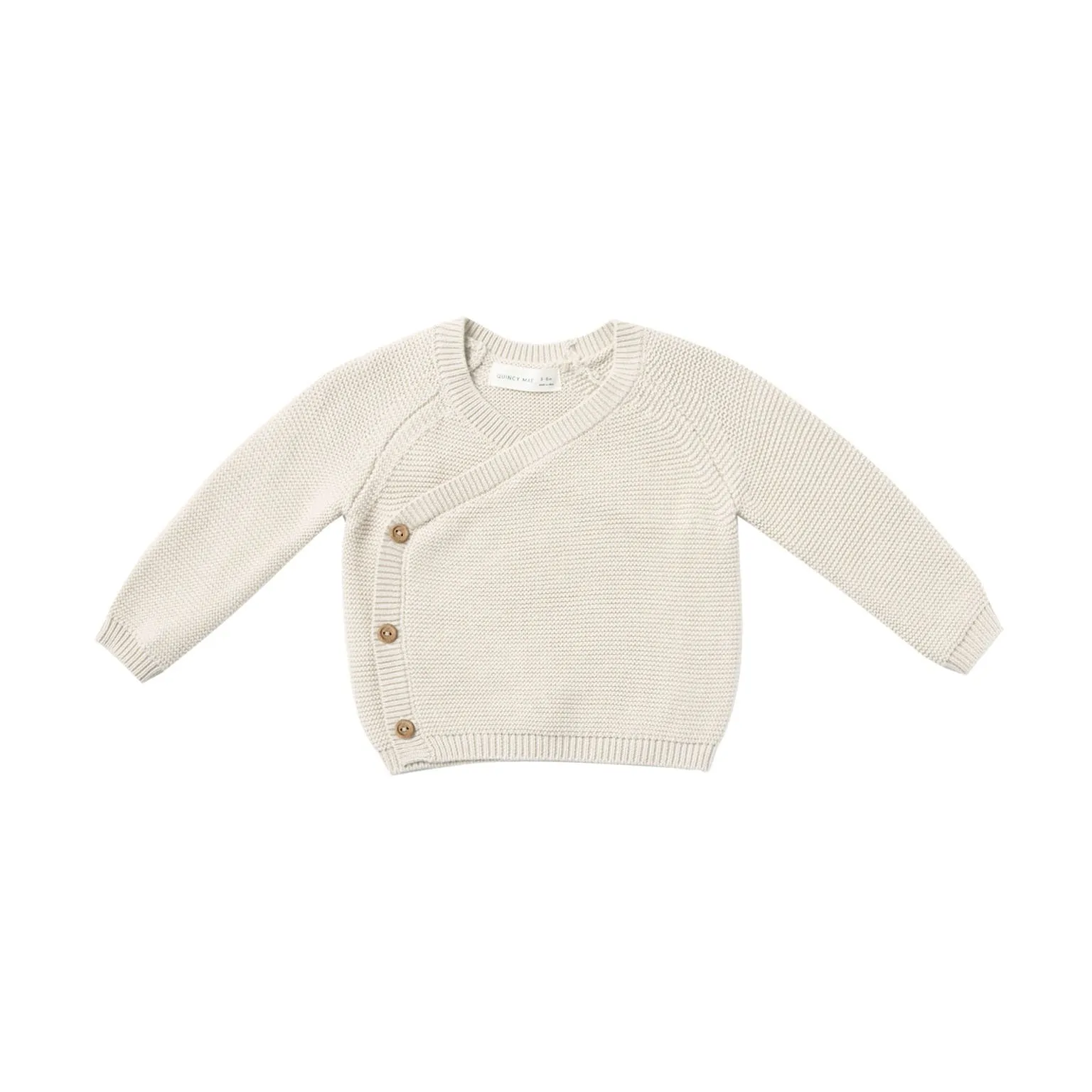 Quincy Mae Knit Wrap Top - Natural