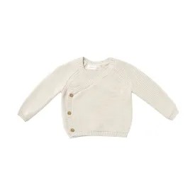 Quincy Mae Knit Wrap Top - Natural