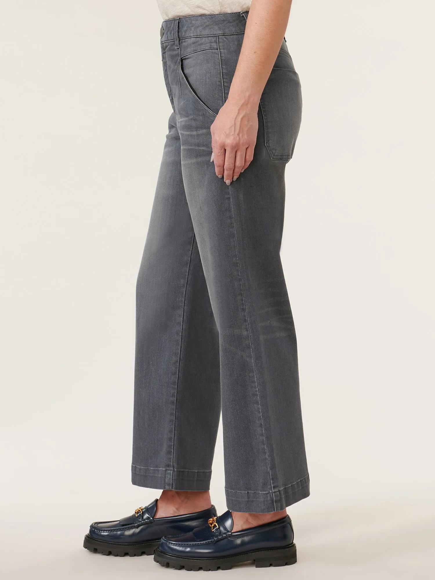 "Ab"solution® Skyrise Grey Vintage Wide Leg Petite Jeans