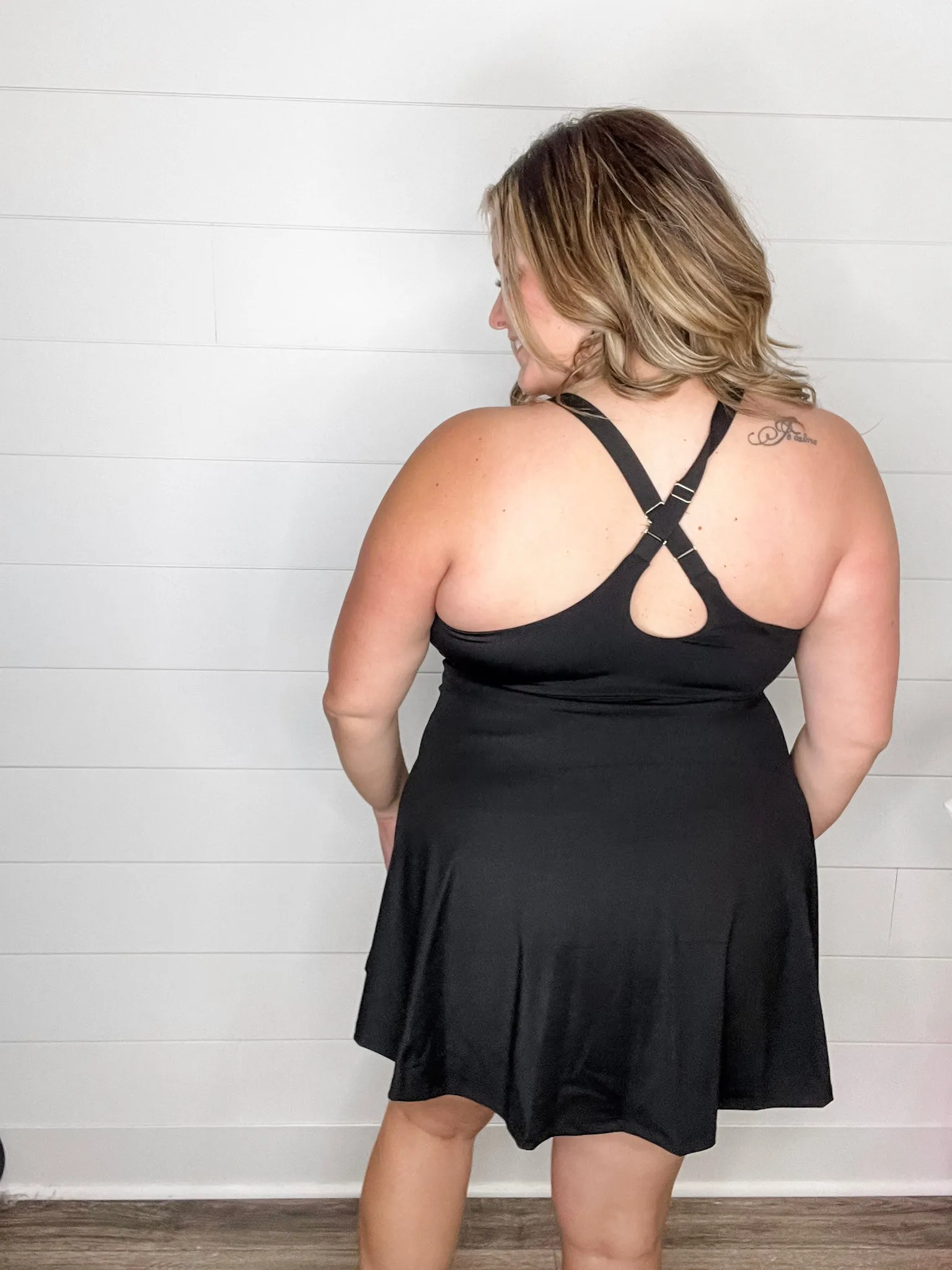 "Game On" Active Dress with Built In Shorts(Black)