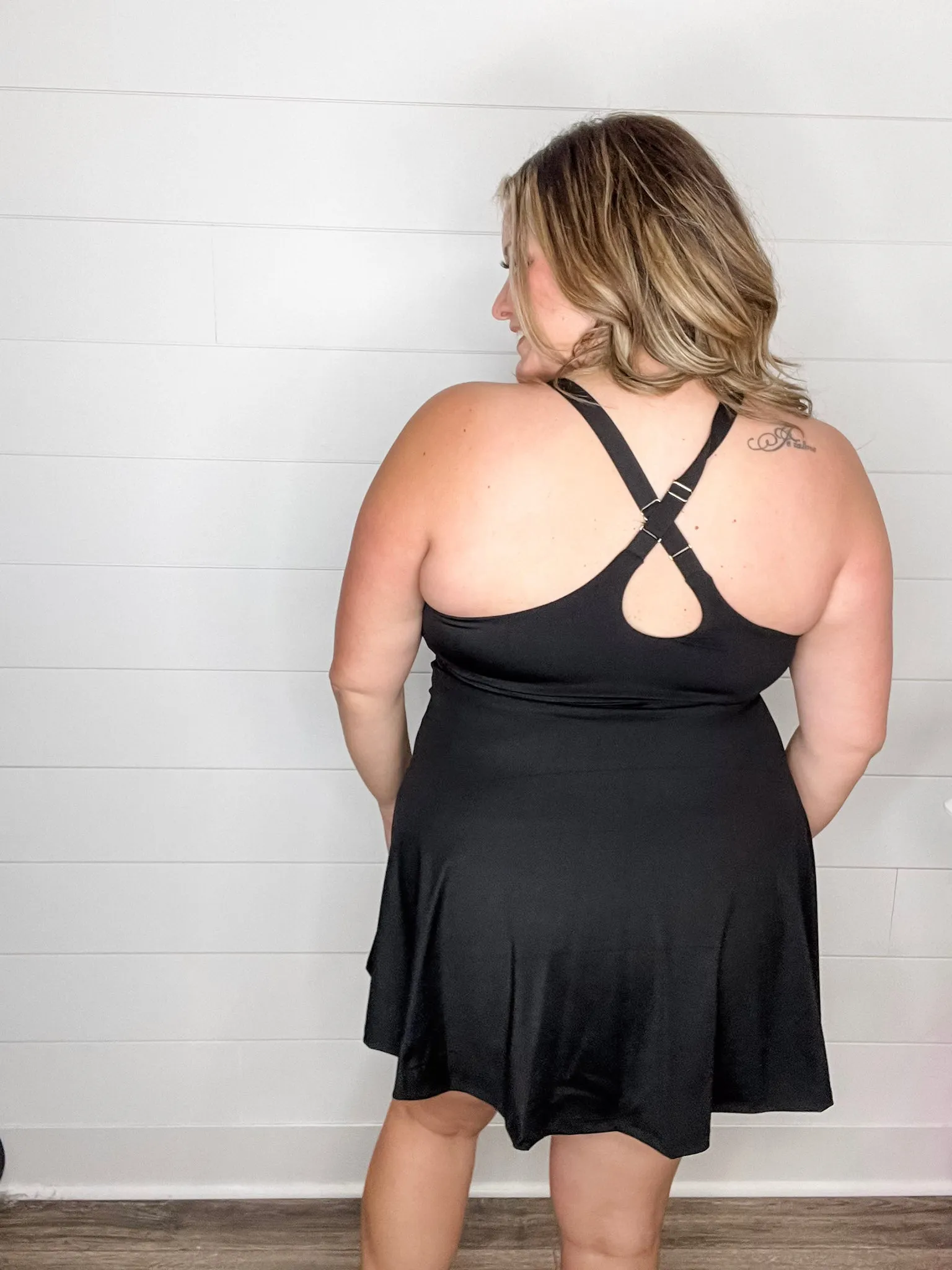 "Game On" Active Dress with Built In Shorts(Black)
