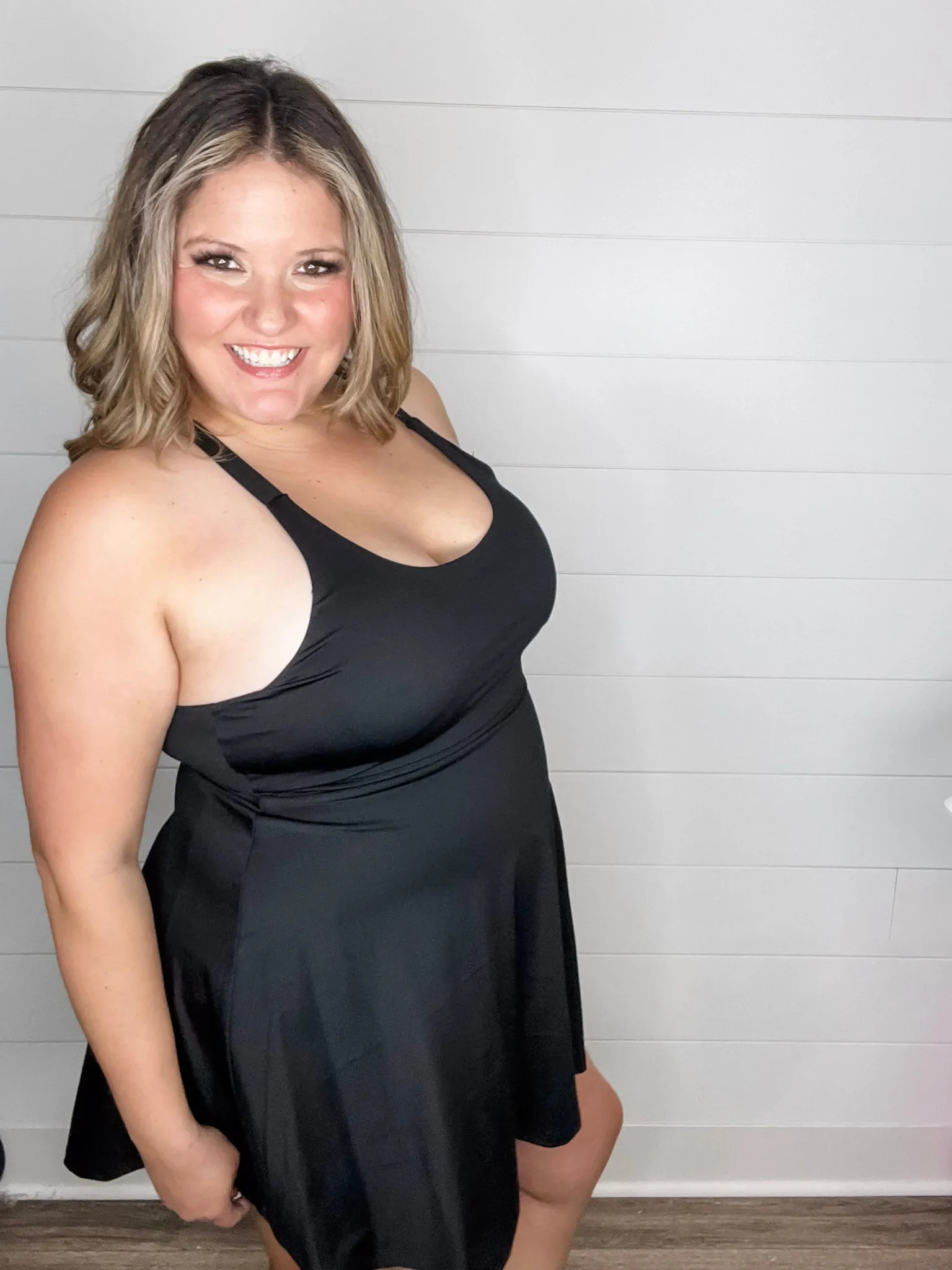 "Game On" Active Dress with Built In Shorts(Black)