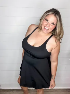 "Game On" Active Dress with Built In Shorts(Black)