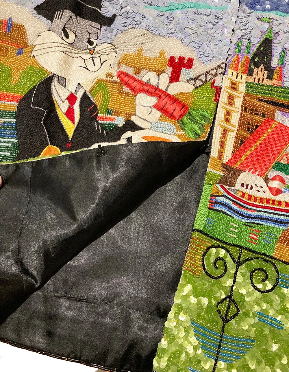 RARE Vintage Jeanette Kastenberg Beaded Sequin Bugs Bunny Jacket c1990s