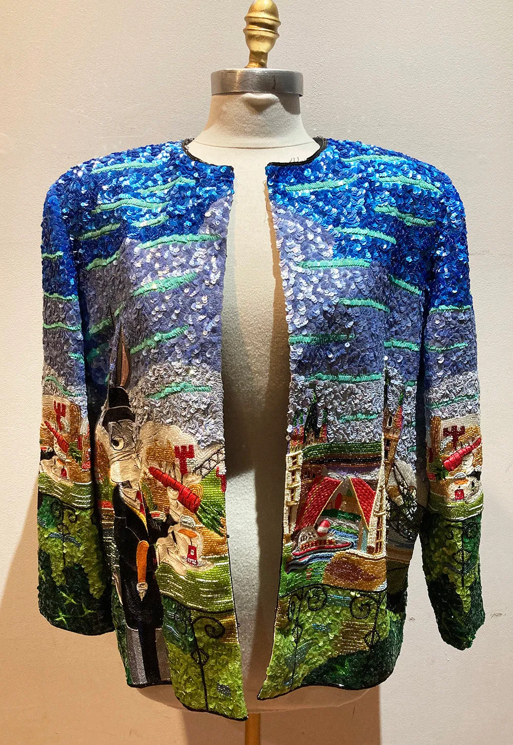 RARE Vintage Jeanette Kastenberg Beaded Sequin Bugs Bunny Jacket c1990s