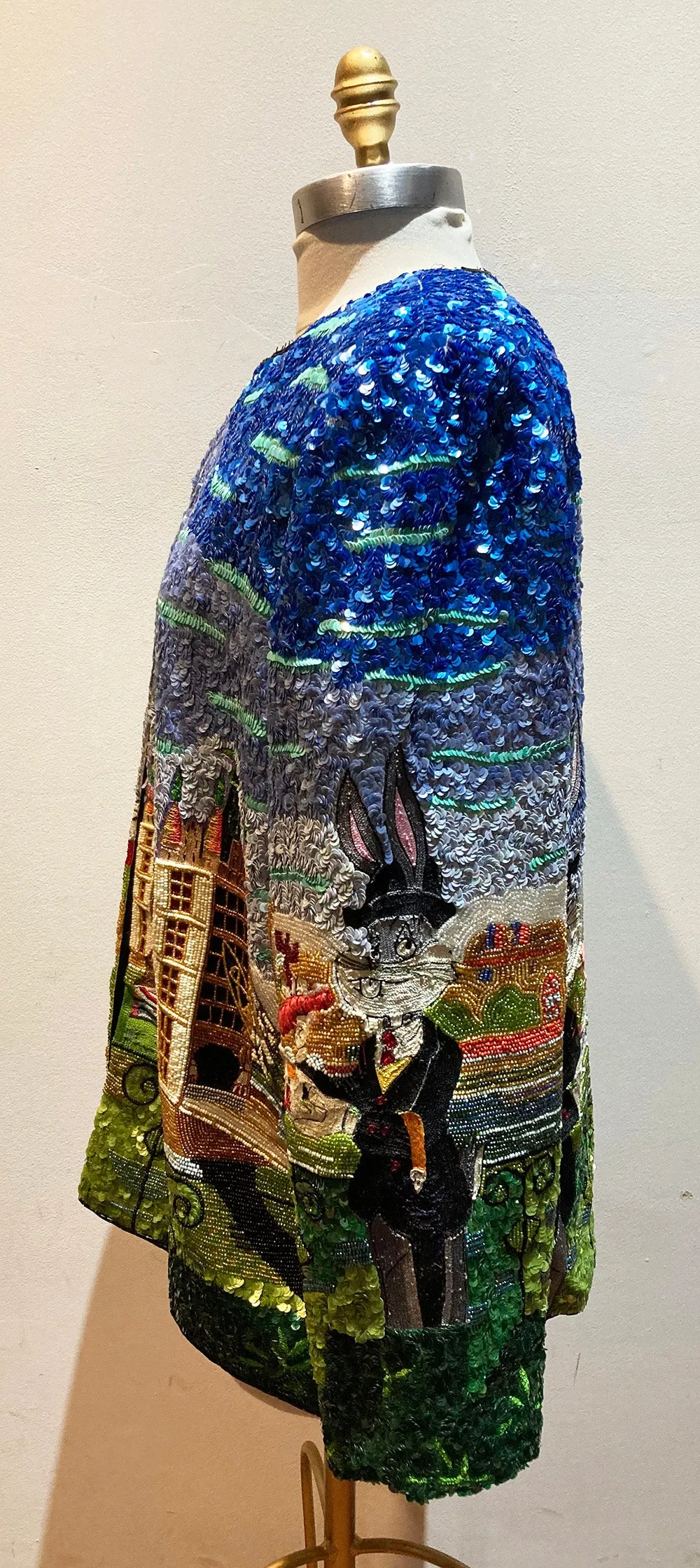 RARE Vintage Jeanette Kastenberg Beaded Sequin Bugs Bunny Jacket c1990s