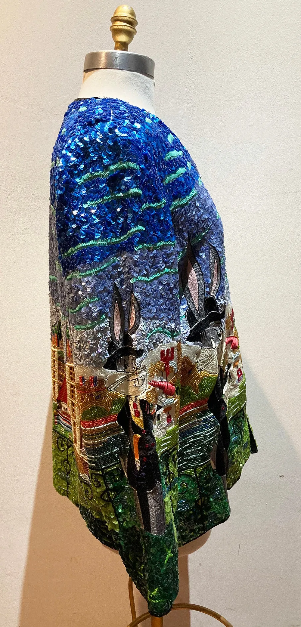 RARE Vintage Jeanette Kastenberg Beaded Sequin Bugs Bunny Jacket c1990s