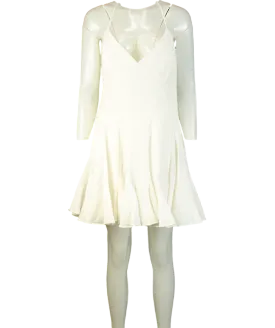Rhode Women's White Maria Linen-blend Mini Dress UK 12