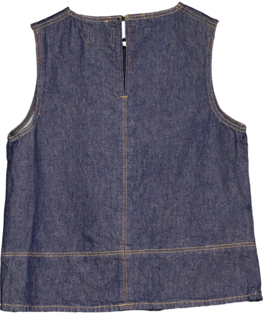 River Island Blue Denim Crew Neck Vest Top UK 10