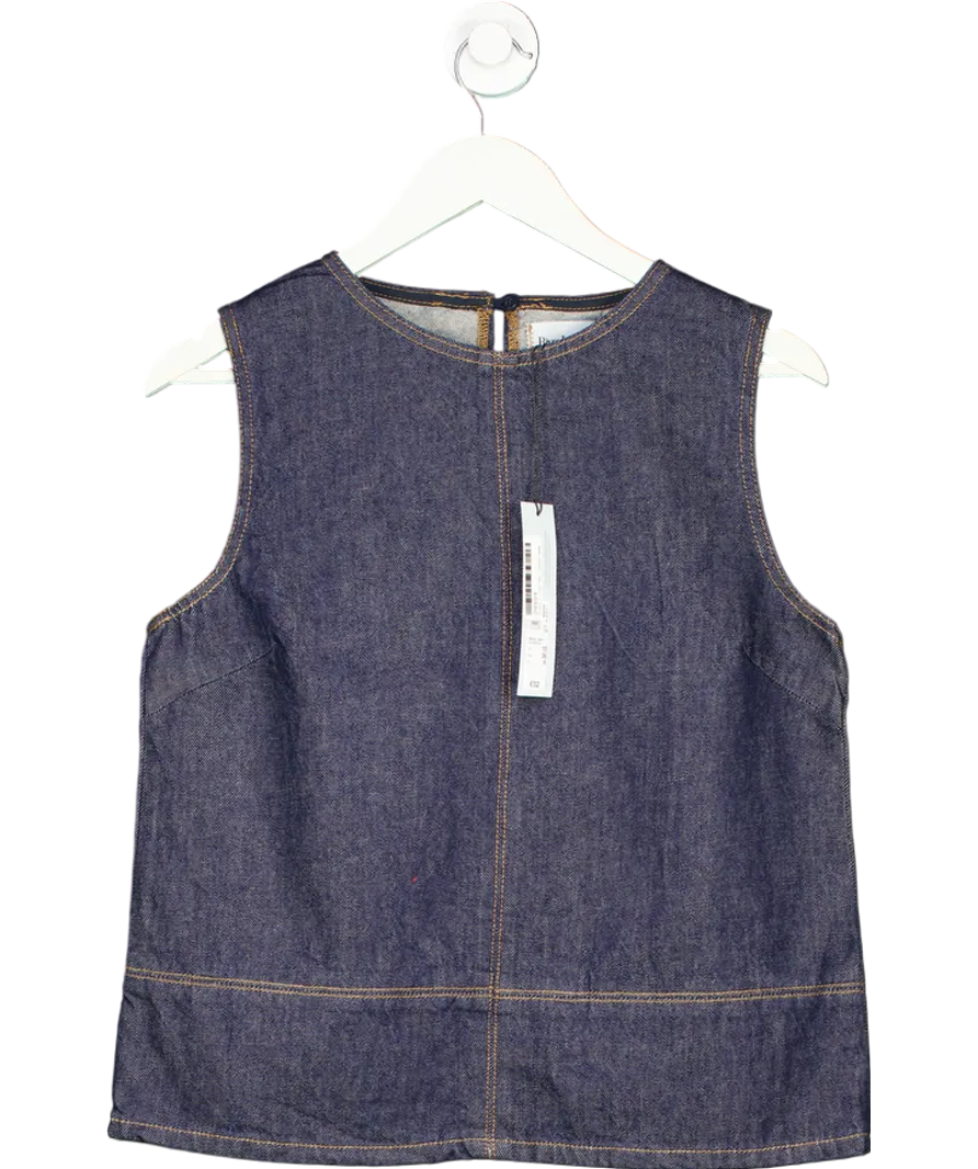 River Island Blue Denim Crew Neck Vest Top UK 10