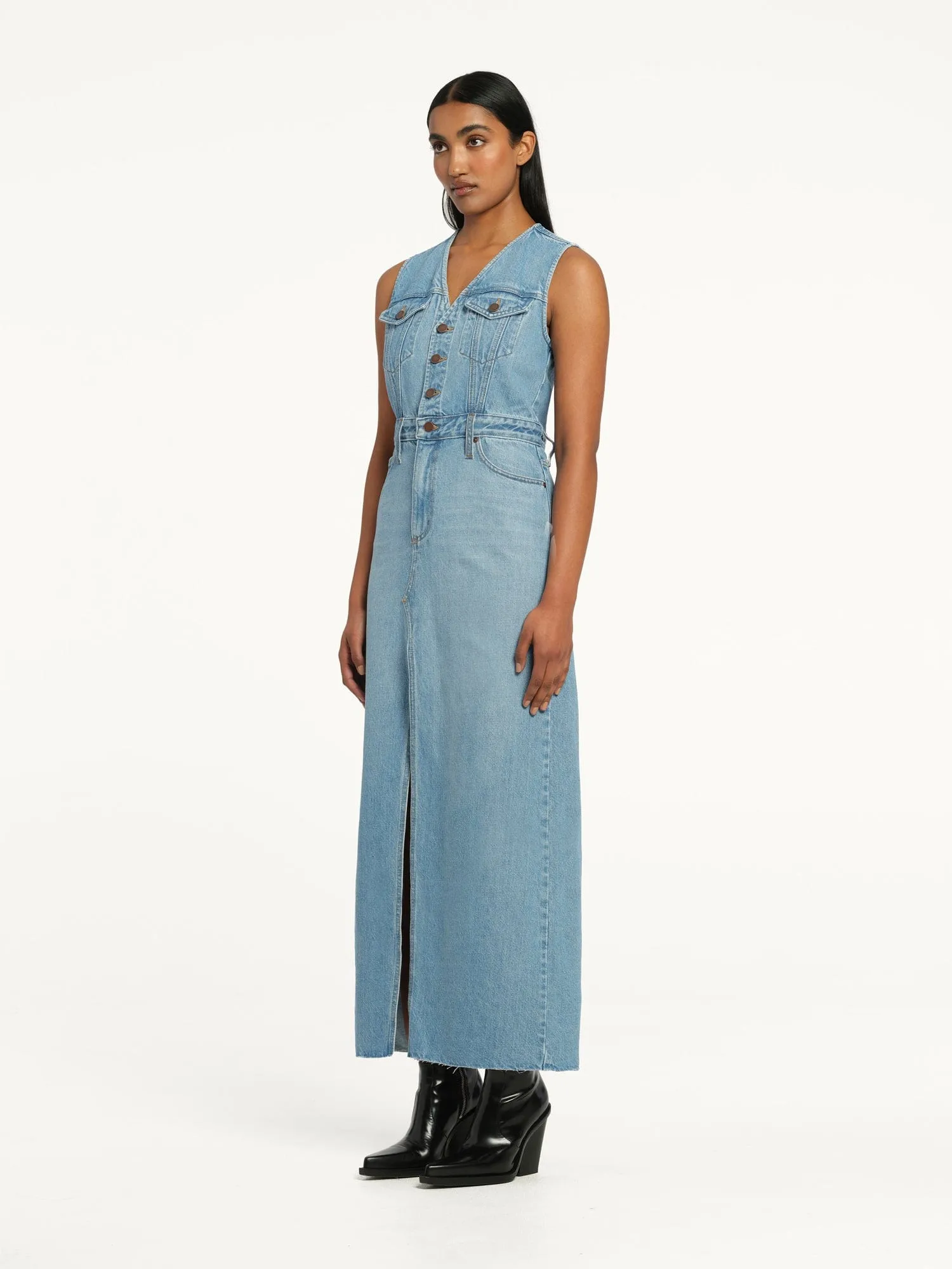 Roxanne Maxi Dress Saunter | Linen Denim