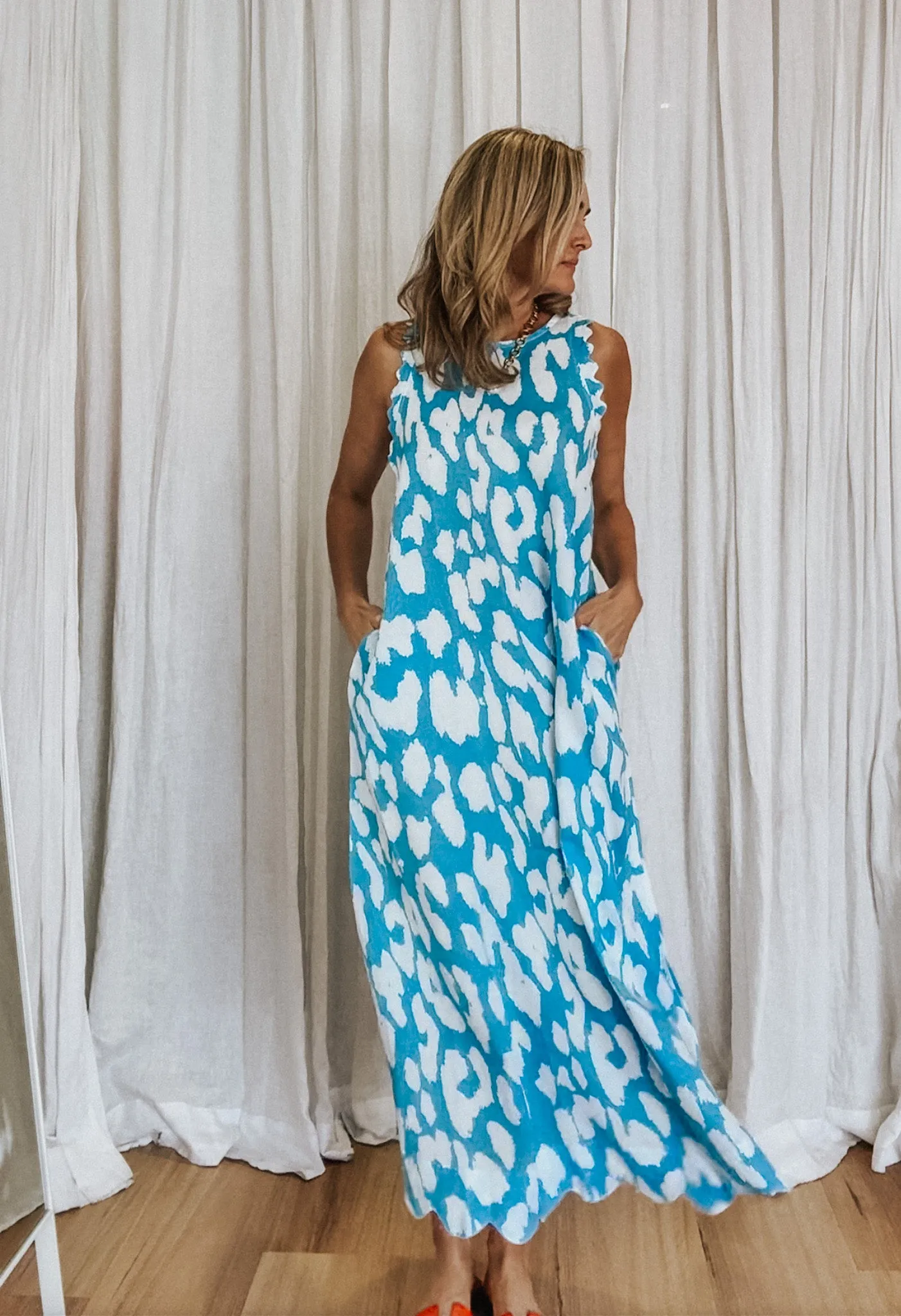 Rue Dress - Blue Leopard