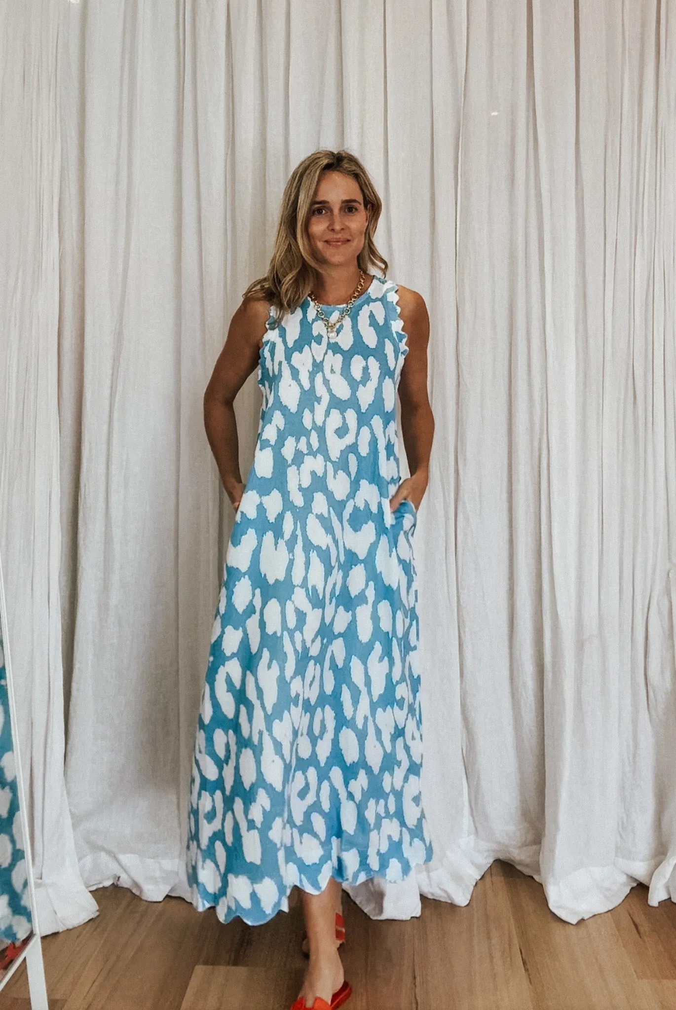Rue Dress - Blue Leopard