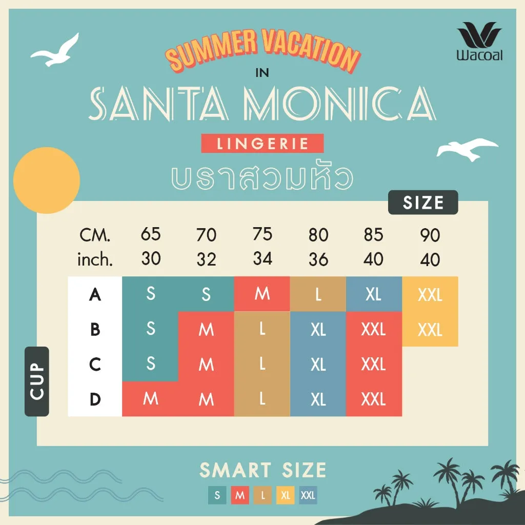 Santa Monica Collection บราสวมหัวตัวยาว สกรีนลาย Pop corn รุ่น WH4N10 สีเหลือง (YE)