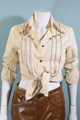 SOLD Vintage 70s Embroidered Western Cottagecore Blouse/Top S/M