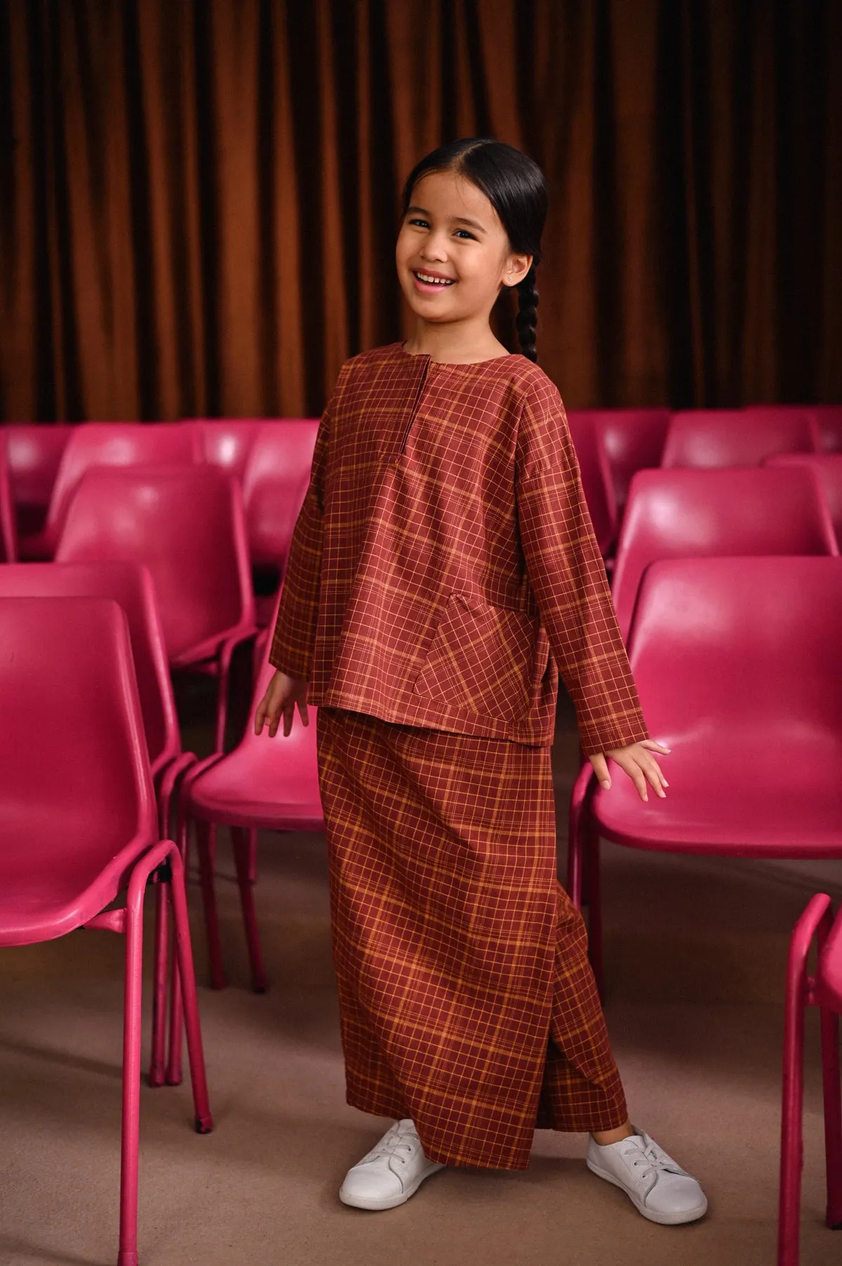 The Dulu Kita Folded Skirt - Kita Brown Checked