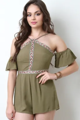 Threaded Lace Braided Cutaway Romper