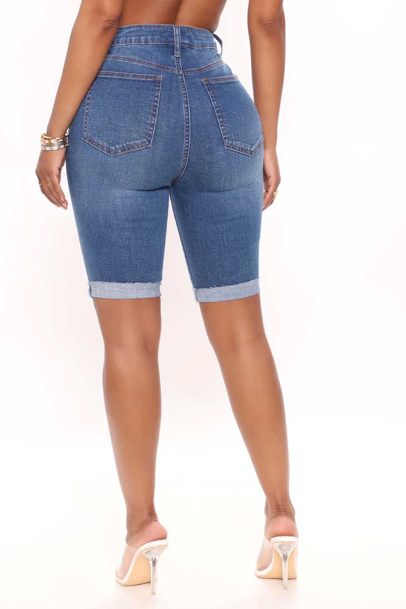Medium Blue Wash Til Daylight Bermuda Shorts