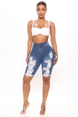 Medium Blue Wash Til Daylight Bermuda Shorts