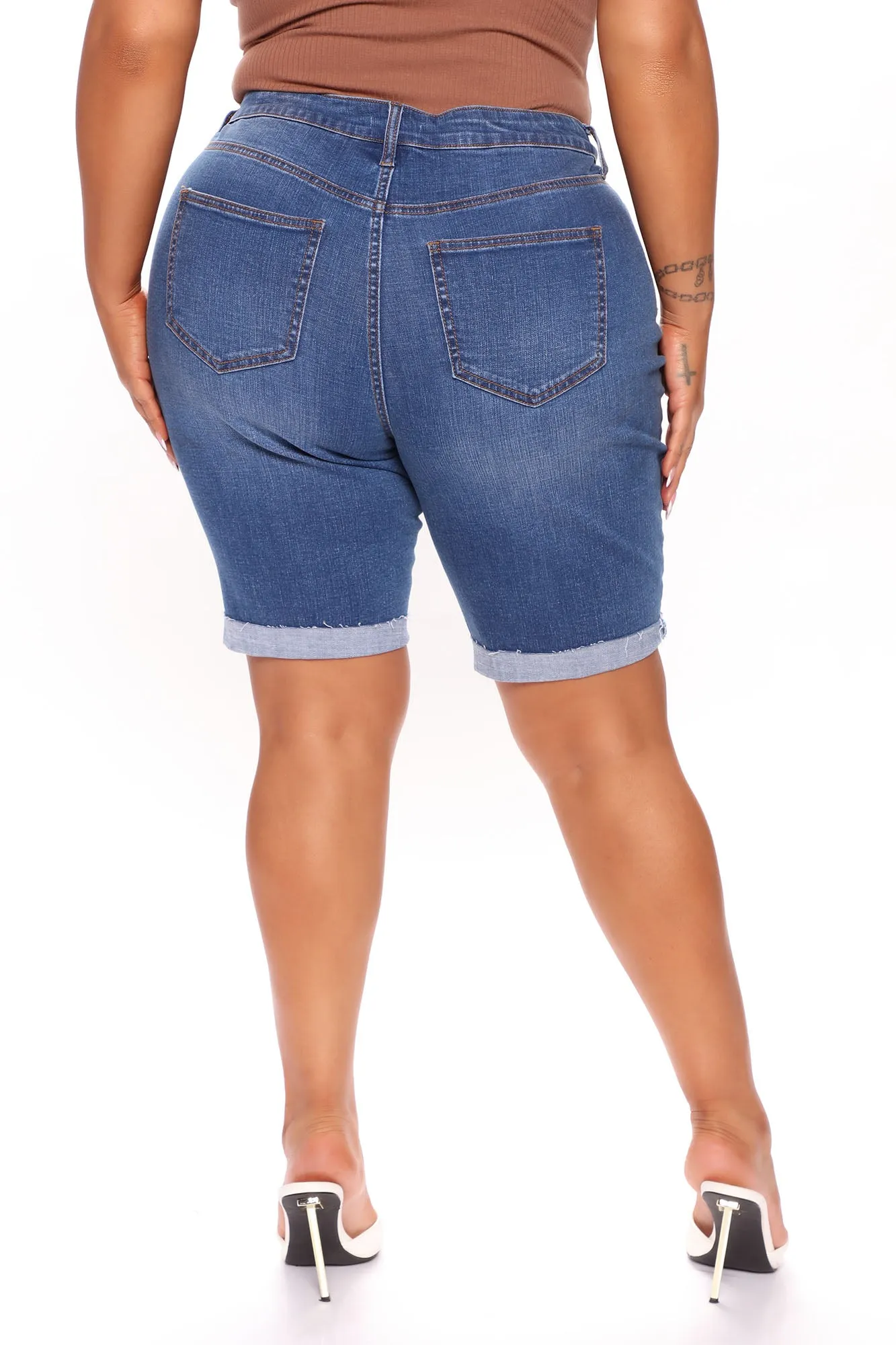Medium Blue Wash Til Daylight Bermuda Shorts