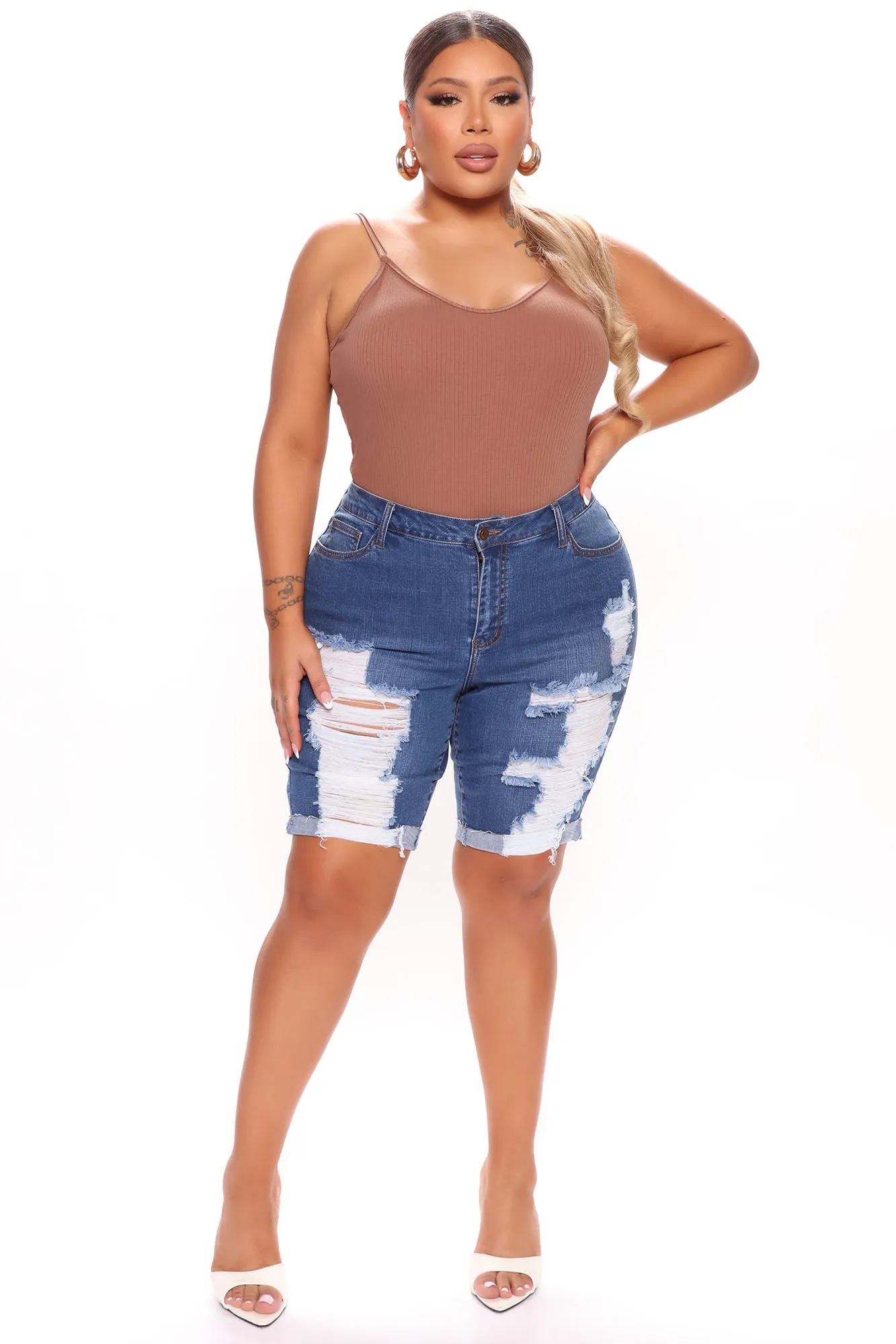 Medium Blue Wash Til Daylight Bermuda Shorts