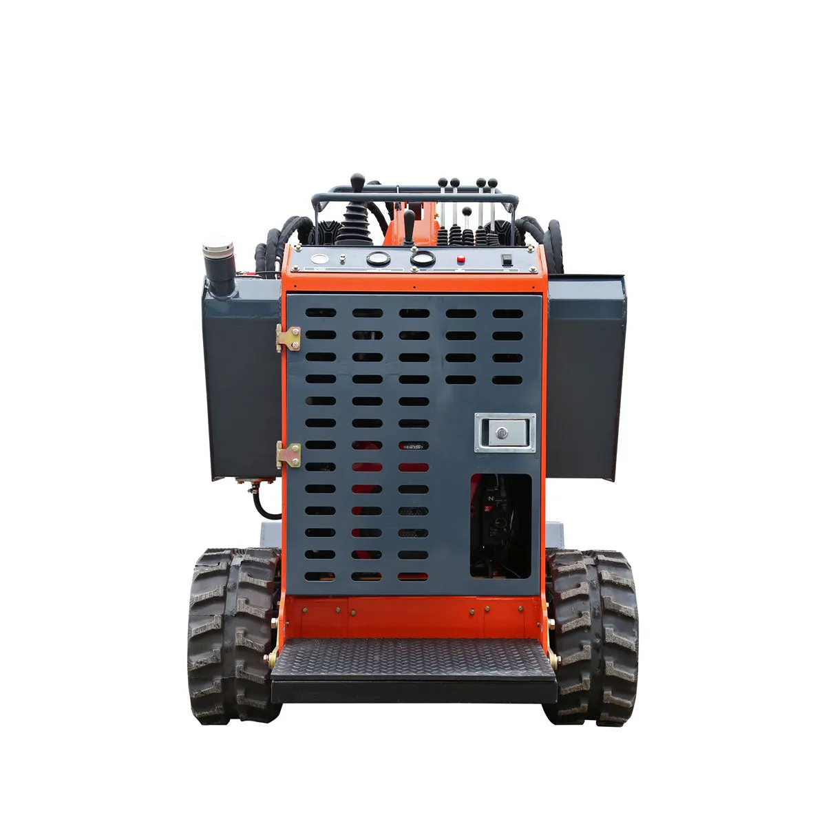 Compact and Powerful TMG Industrial 22 HP Honda Engine Stand-On Mini Track Loader - 750 lb Capacity with Eaton Hydraulic Motor, Permco Pump, Italian Hydro Control Valve, Joystick Controls, and Smooth Bucket (Model TMG-MVL22H)