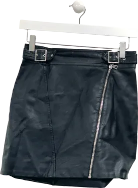 Topshop Black Faux Leather Mini Skirt UK 8