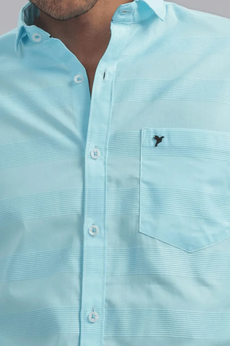 Turquoise Blue Stripes - Full-Stain Proof