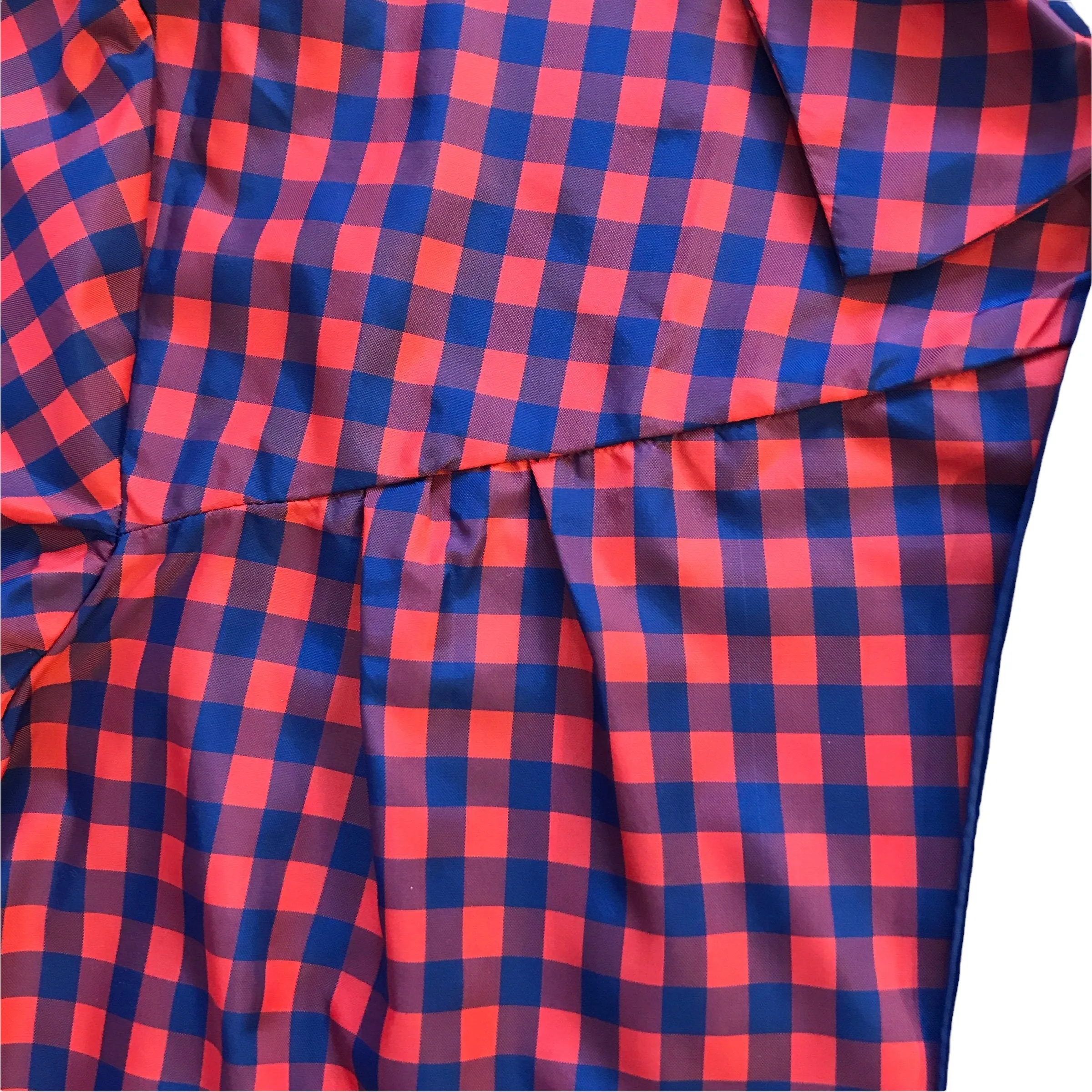 Vintage 1960's Red / Navy Gingham  Nylon Dress / Blouse  / 10-12Y