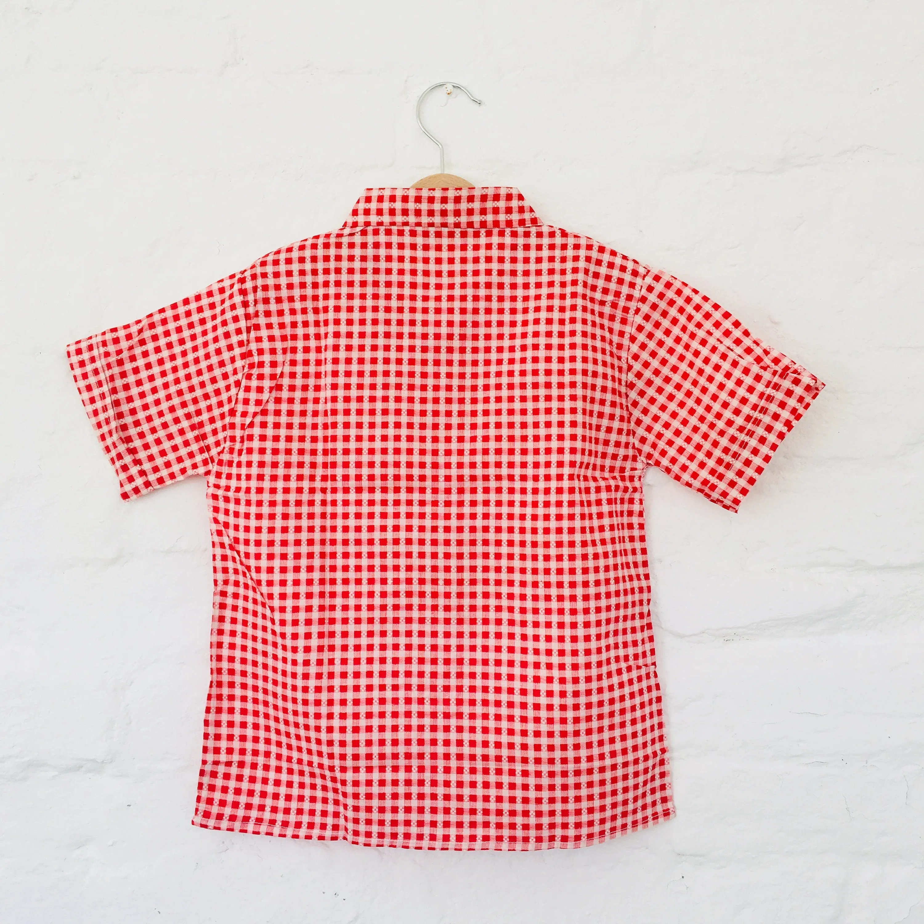 Vintage 60's Checked  Red Shirt  8-10Y