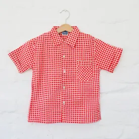 Vintage 60's Checked  Red Shirt  8-10Y