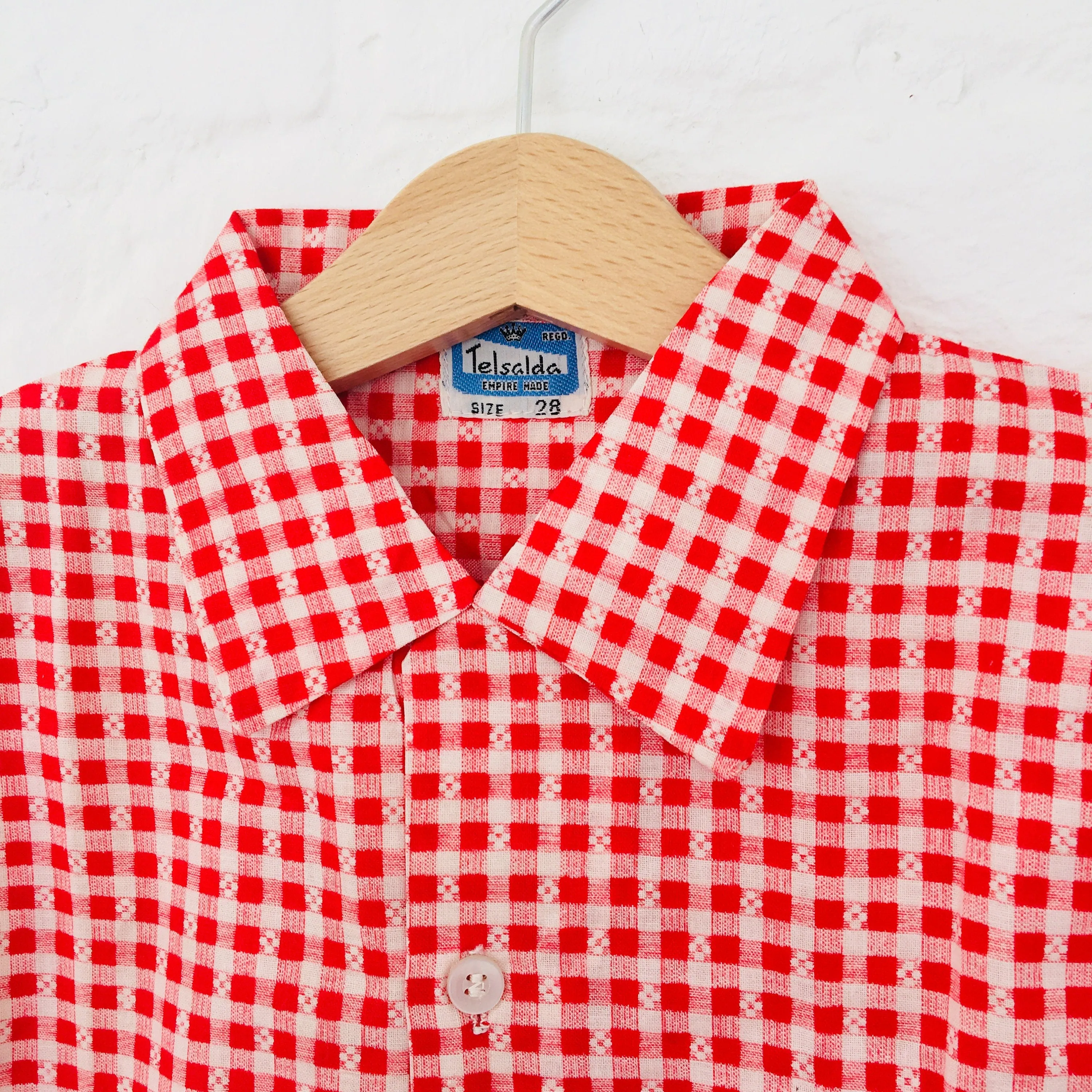 Vintage 60's Checked  Red Shirt  8-10Y