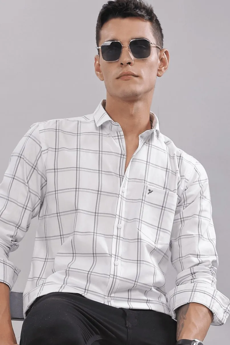 White Double Line Checks - Full-Stain Proof
