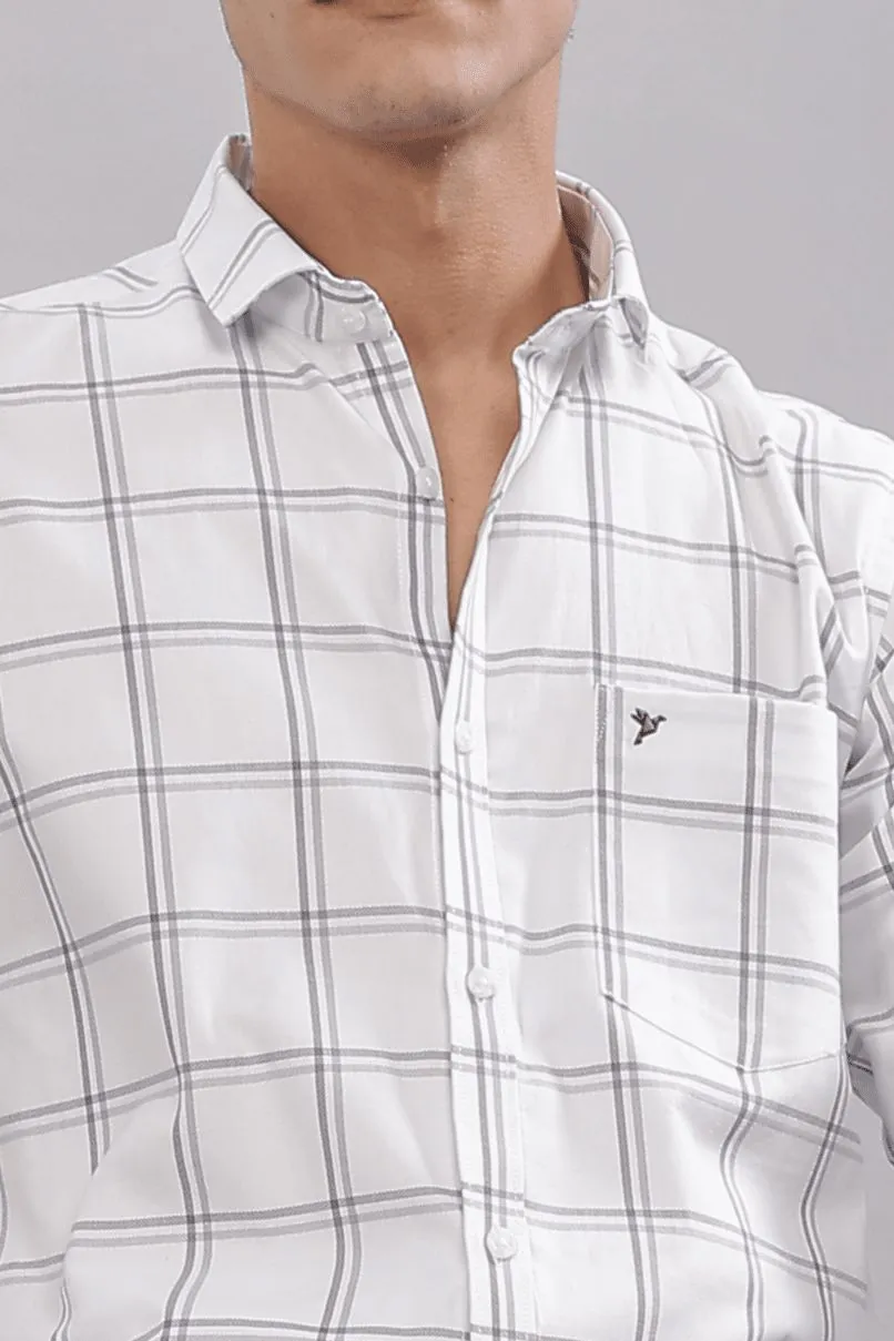 White Double Line Checks - Full-Stain Proof