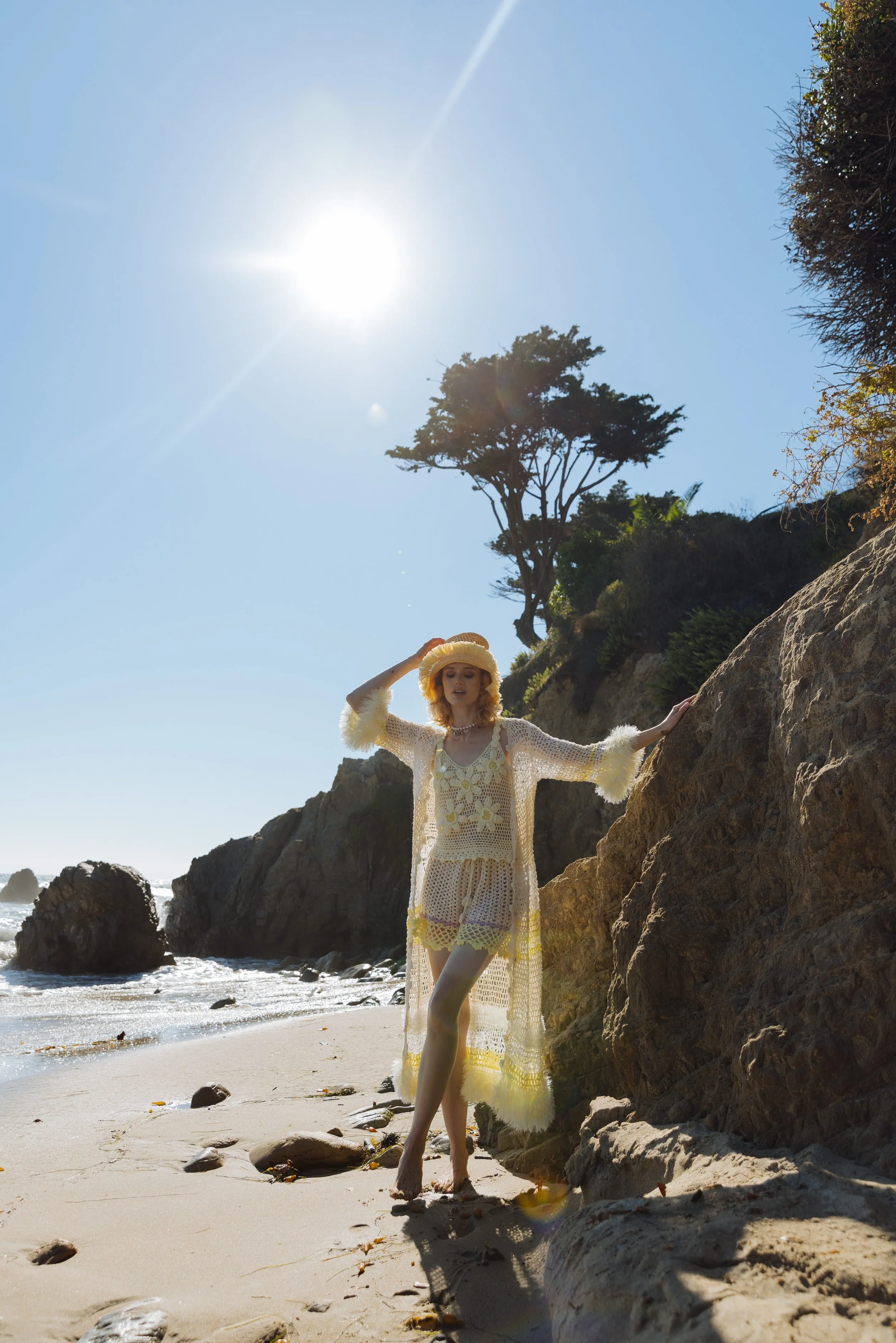 White Malva Handmade Knit Cardigan