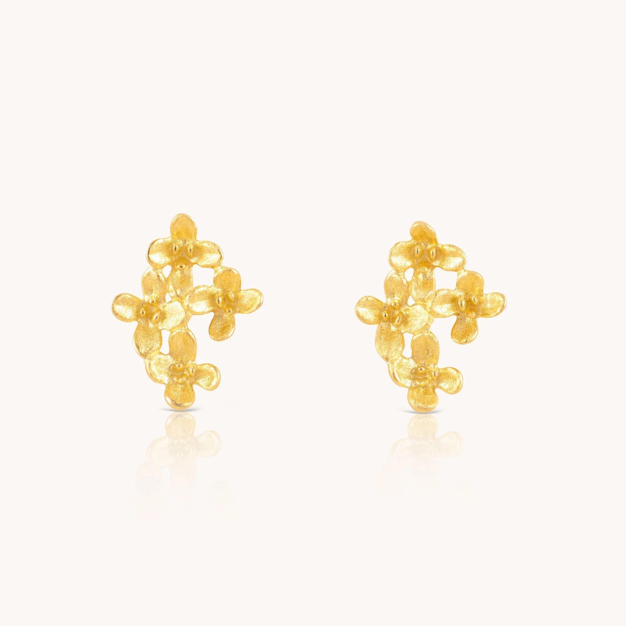 Wildflower Gold Stud Earrings W.
