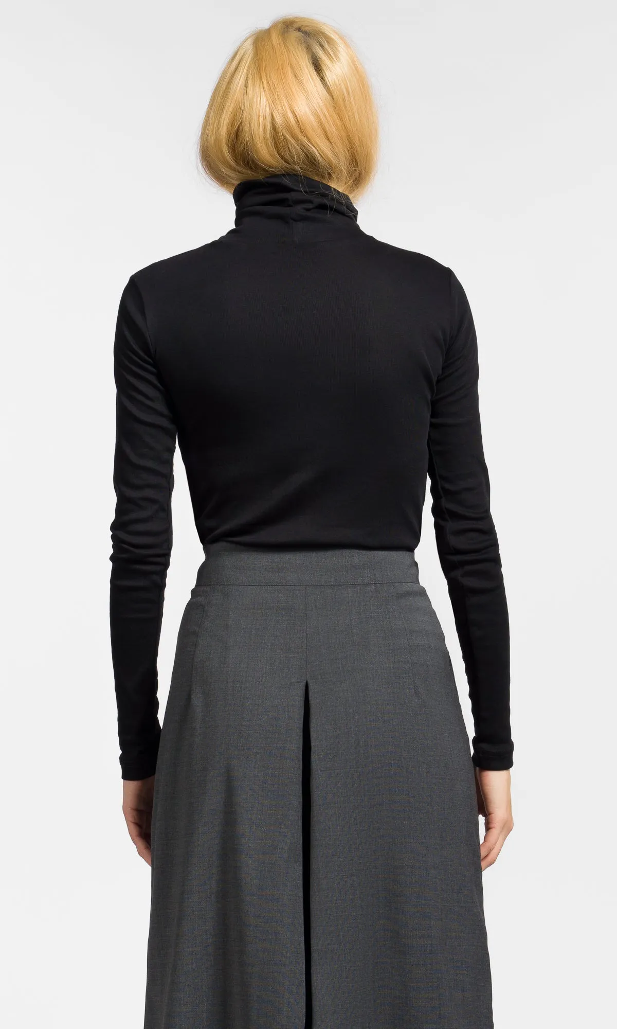 Wrap Turtleneck Cut-Out Top